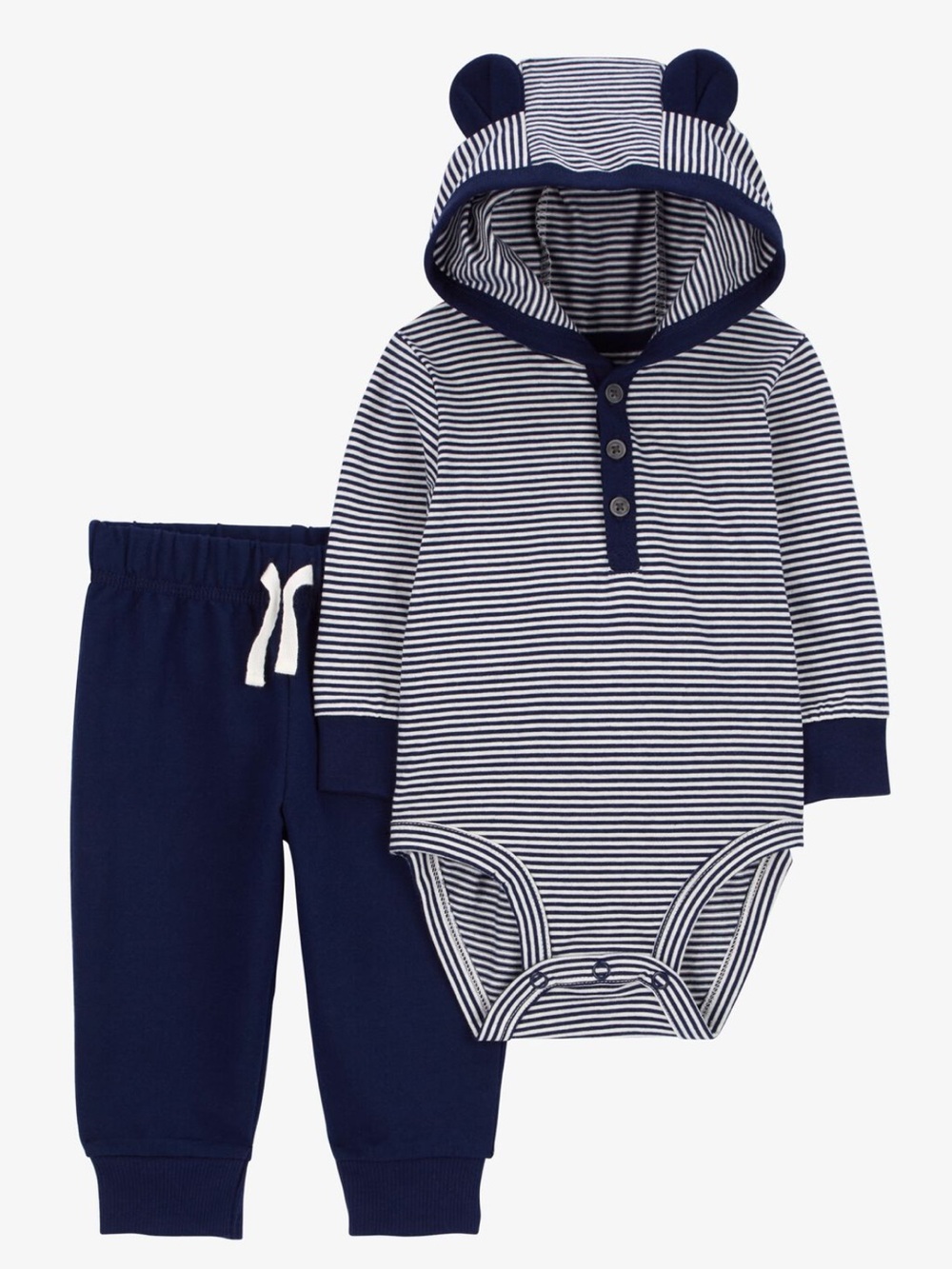 BNWT Carter’s Baby 2-Piece Hooded Bodysuit Pant Set